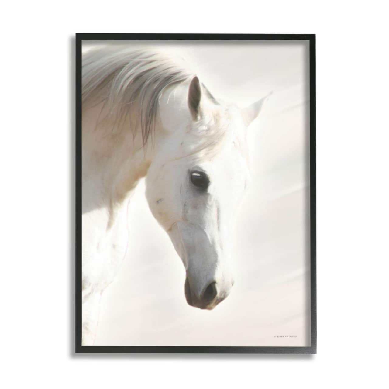 Stupell Industries White Stallion Portrait Minimal Southwestern Horse Framed Wall Art